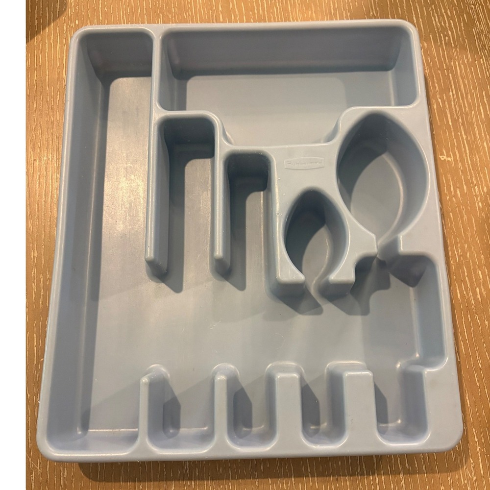 Vtg Rubbermaid Silverware‎ Flatware Utensil Tray Light Blue 2922 Organizer